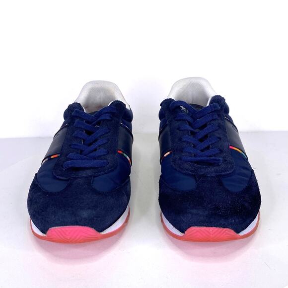 Paul Smith Booker Trainers Womens 6 Navy Blue Suede Low Profile Slim Sneakers - Picture 4 of 10